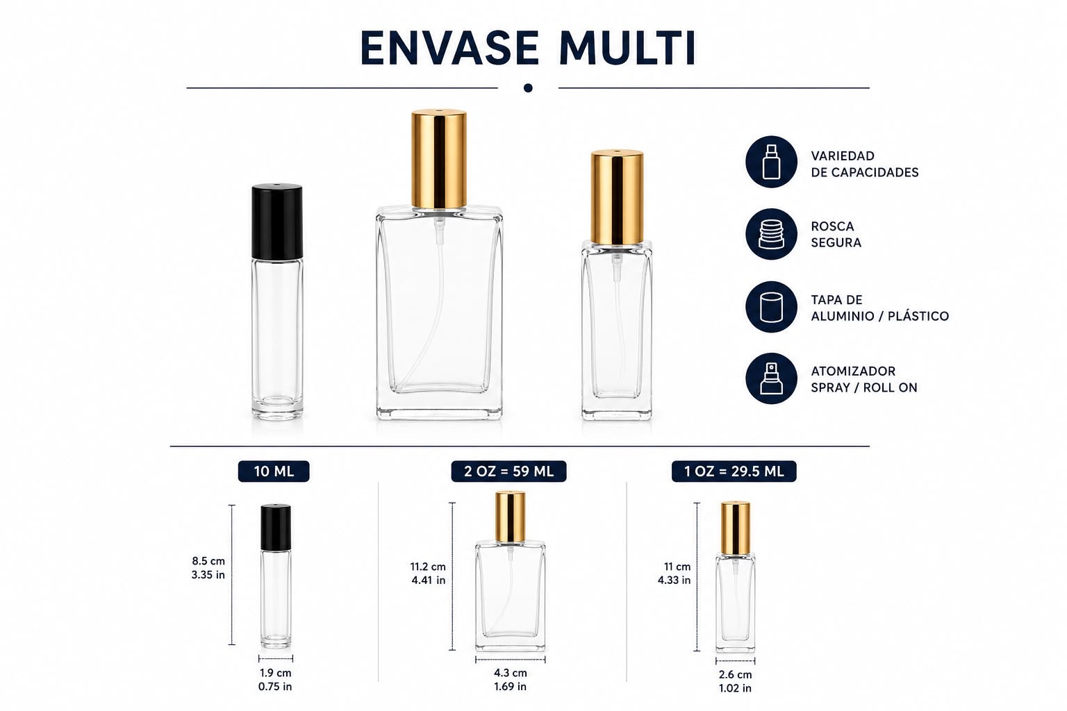 Paquete Variado de Envases | Roll On + 30ml + 50ml